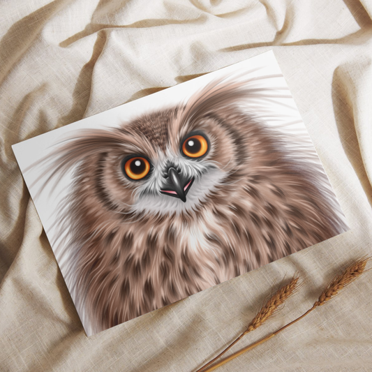Pöllö -Postikortti - ArtByAnnaK