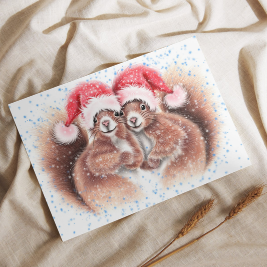 Oravapari Joulu -Postikortti (Orava)