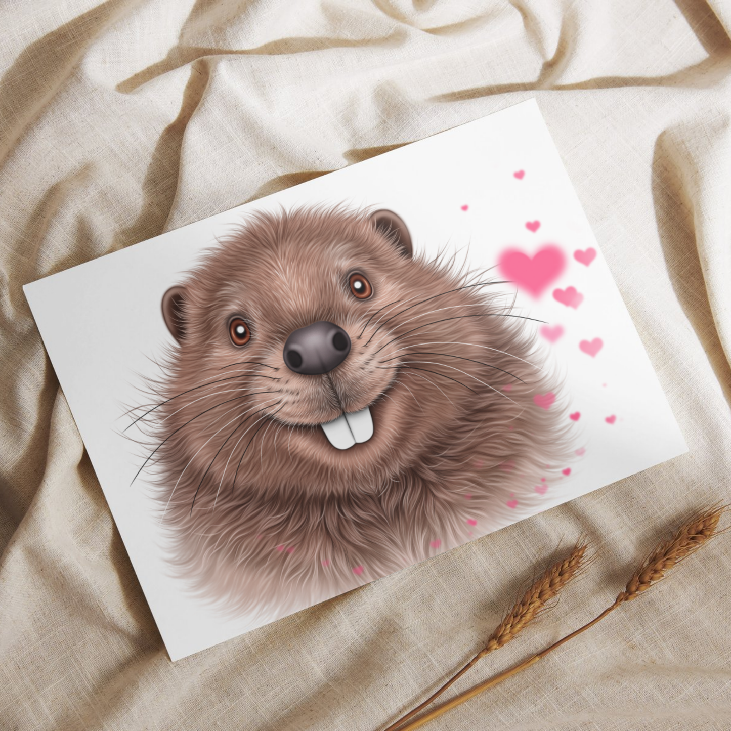 Majava ja Sydämet -Postikortti