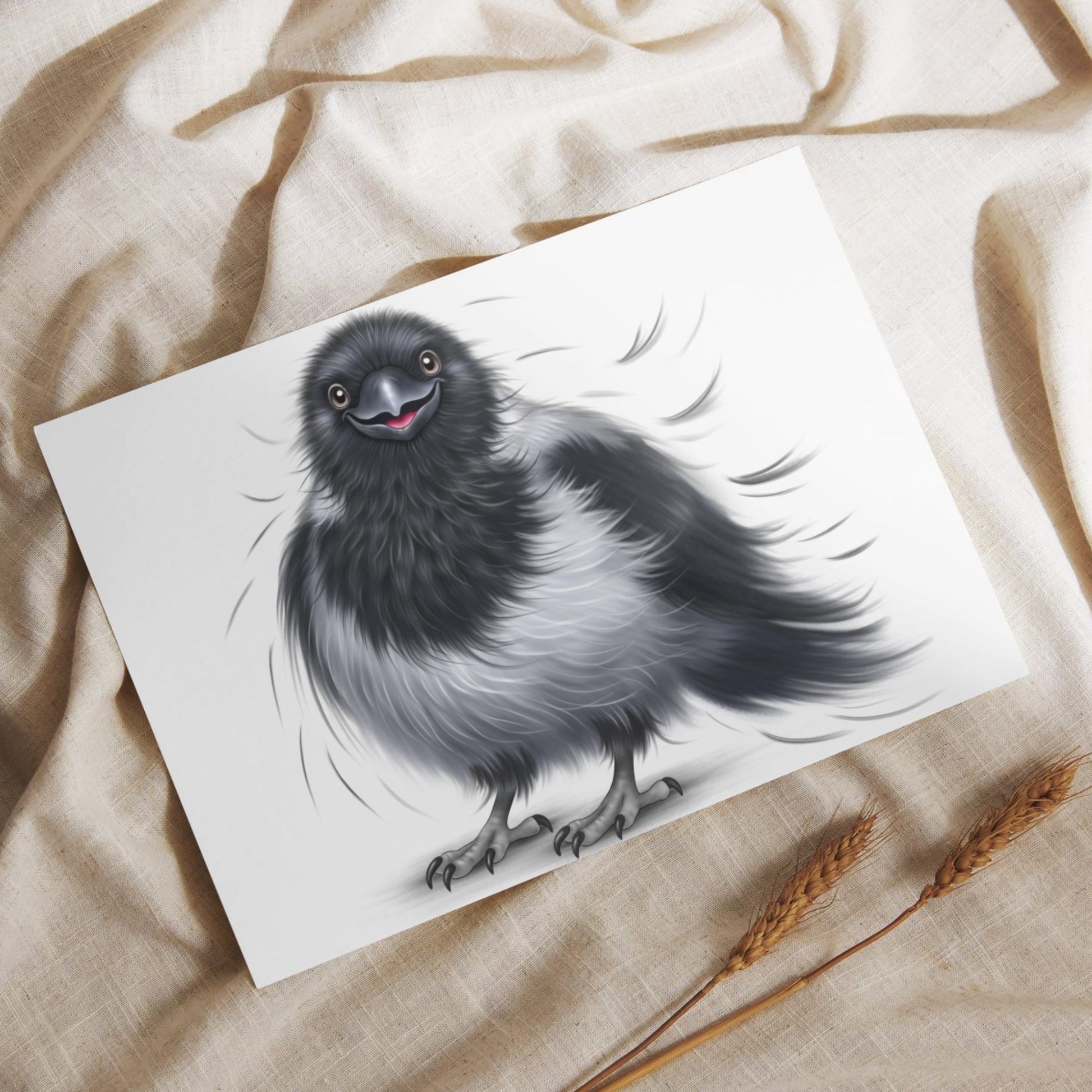 Lintu -Postikortti (Varis) - ArtByAnnaK