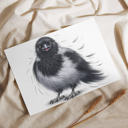 Lintu -Postikortti (Varis) - ArtByAnnaK