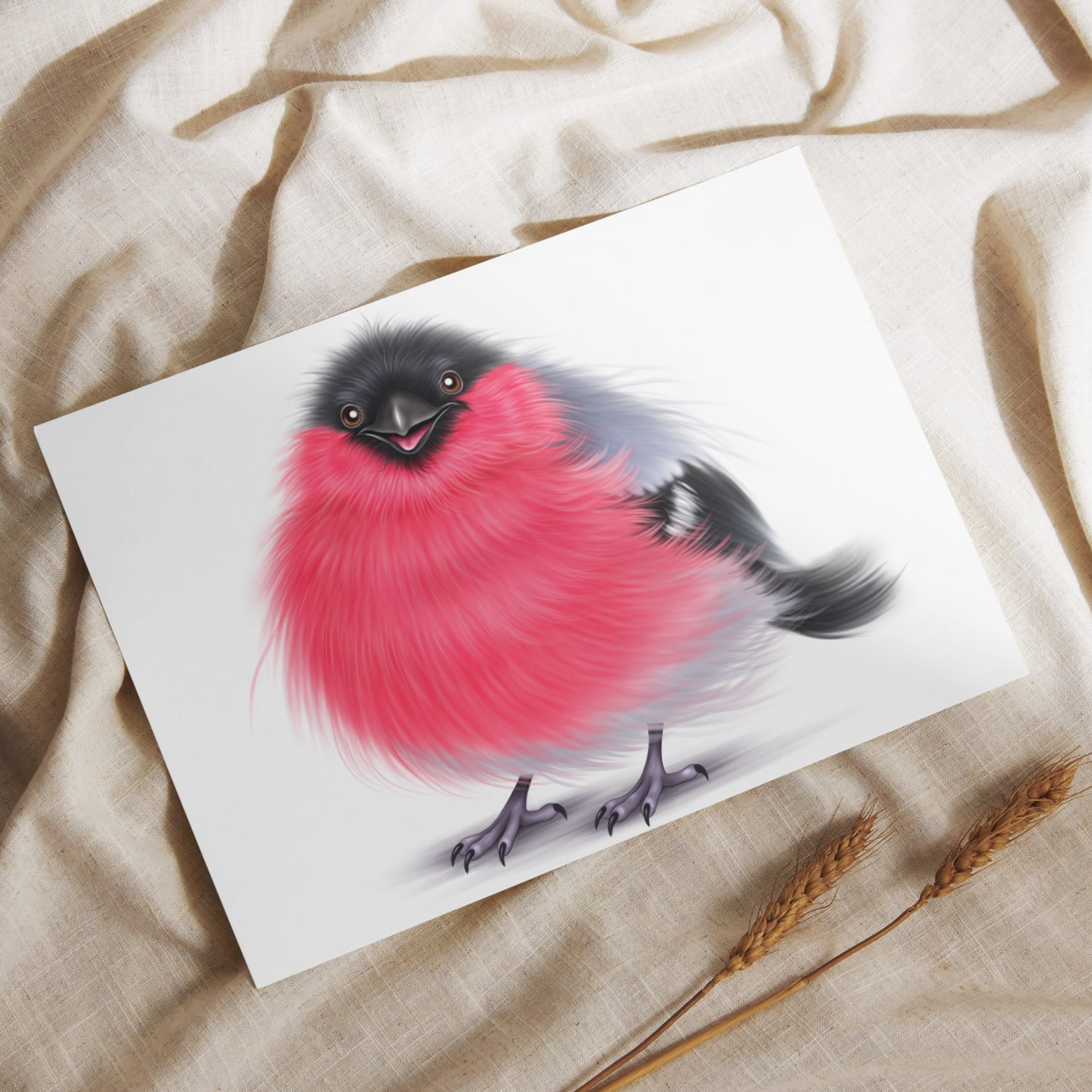 Lintu -Postikortti (Punatulkku) - ArtByAnnaK