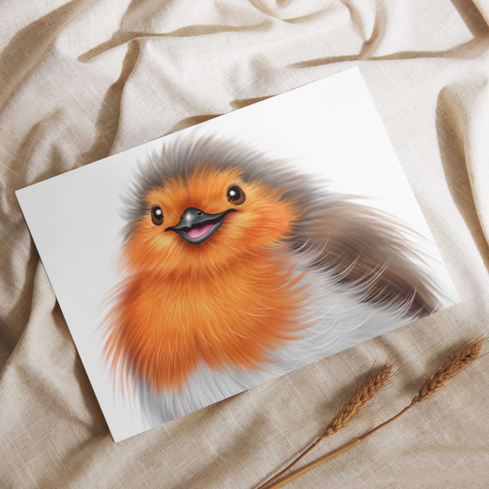 Lintu -Postikortti (Punarinta) 2 - ArtByAnnaK