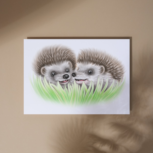Siilit Ruohikossa -Taideprintti
