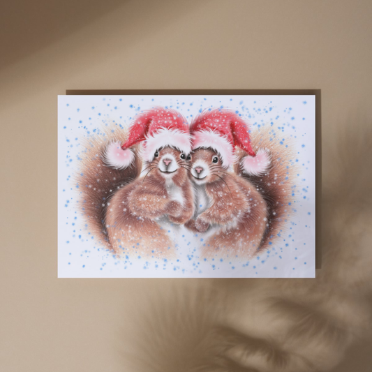 Oravapari Joulu -Taideprintti (Orava)