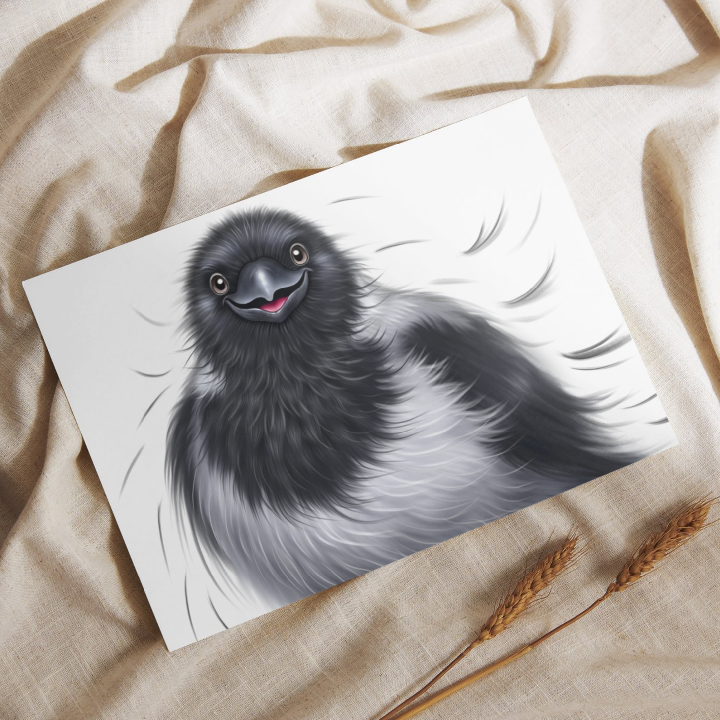 Lintu -Postikortti (Varis) 2 - ArtByAnnaK