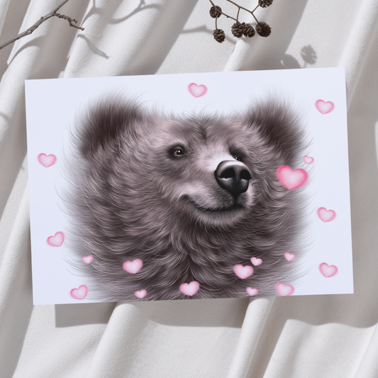 Björn och hjärtan - Konsttryck