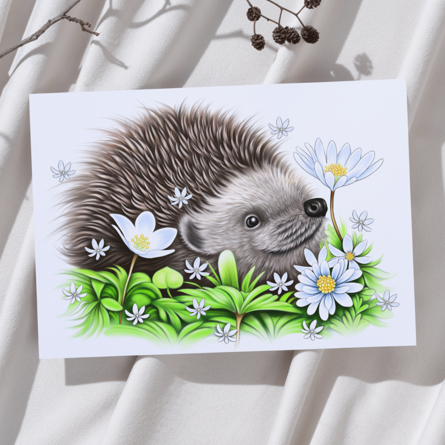 Hedgehog Balloons -Art Print