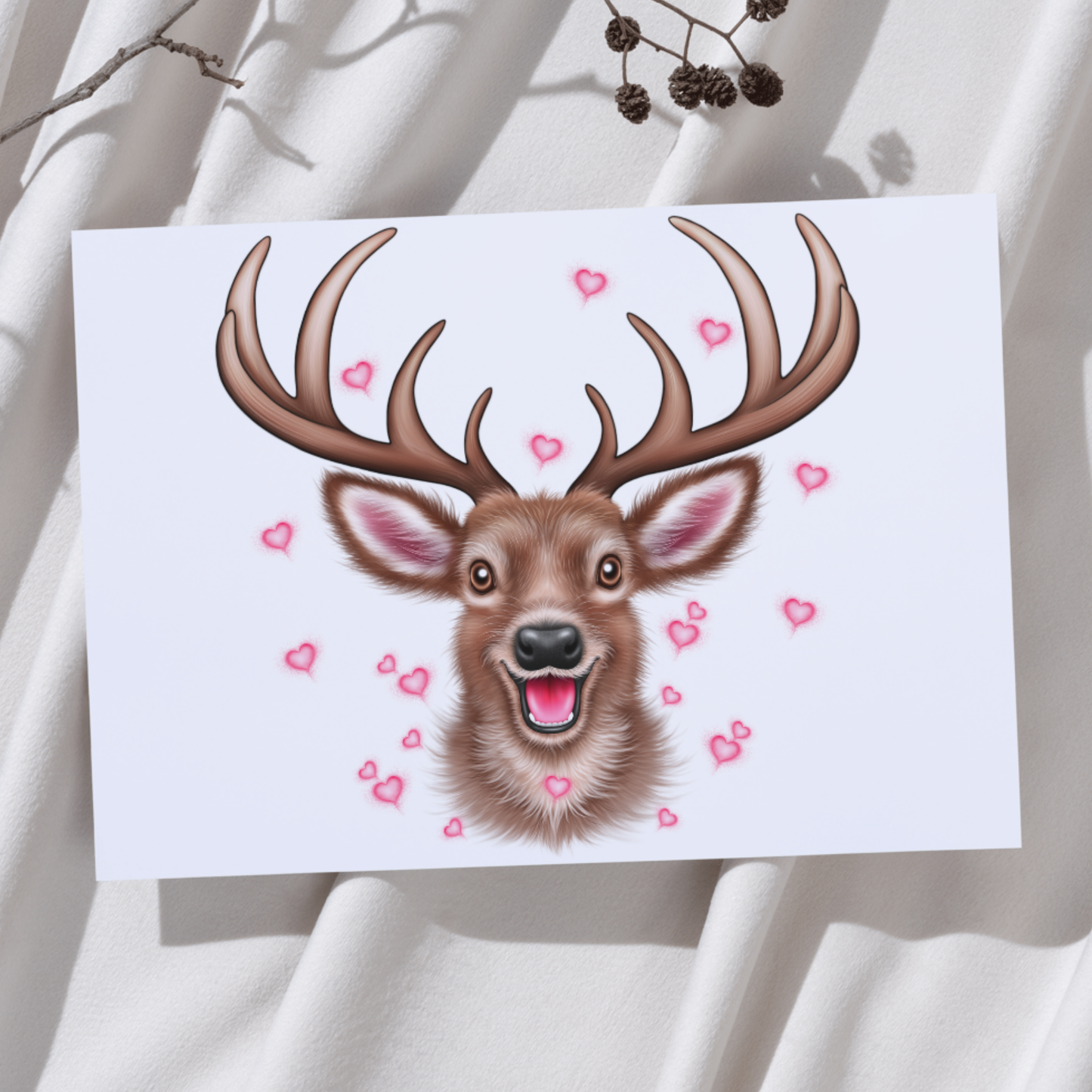 Kauris ja Sydämet -Taideprintti - ArtByAnnaK