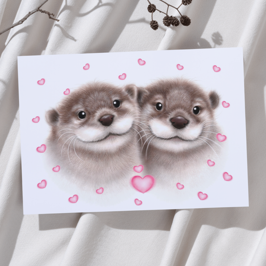 Saukkopari ja Sydämet -Taideprintti