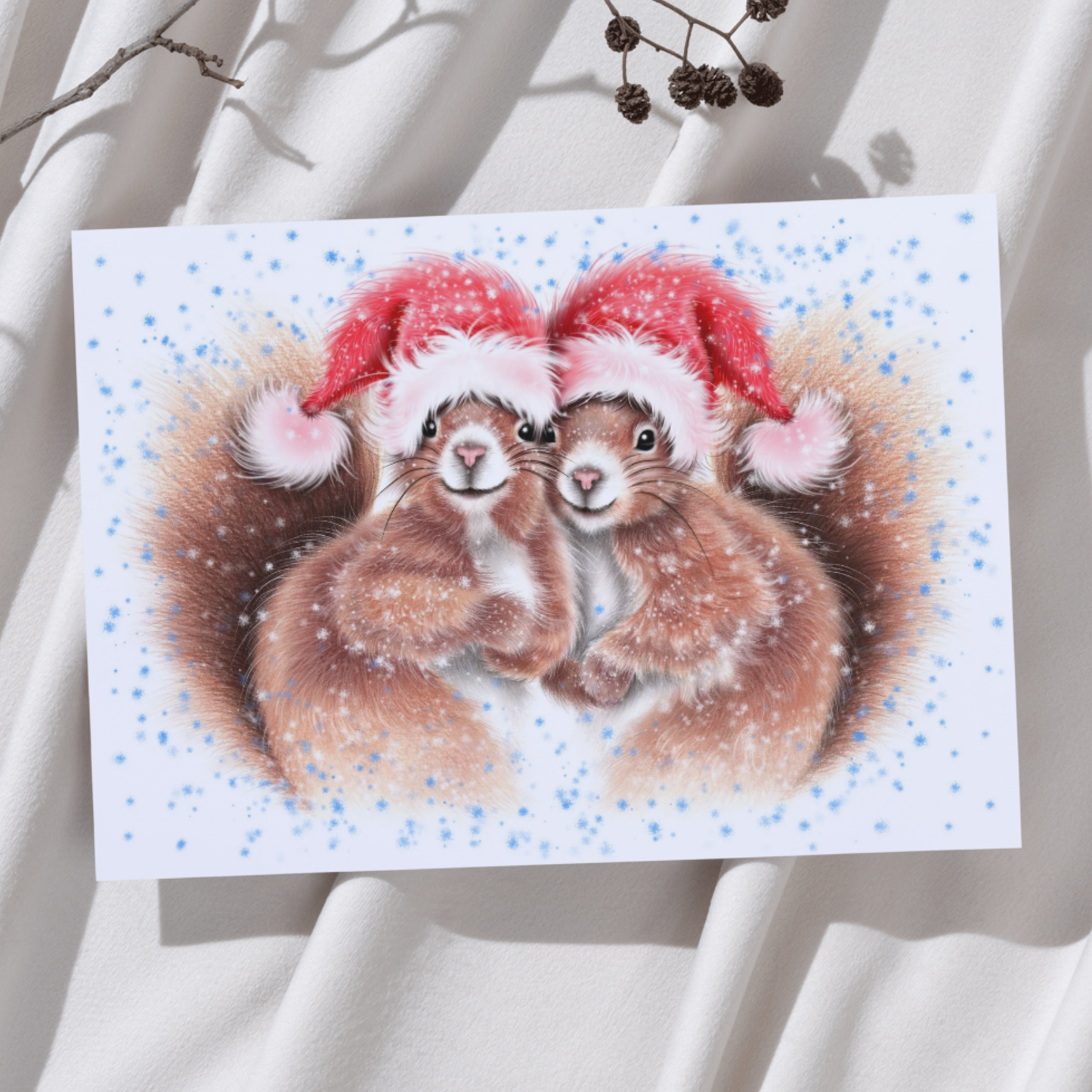 Oravapari Joulu -Taideprintti (Orava)