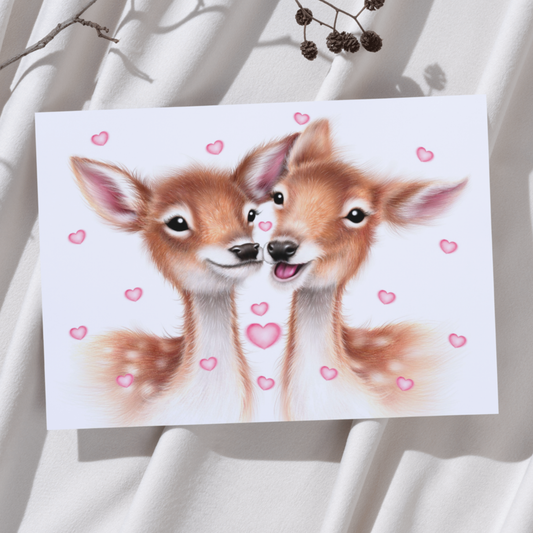 Peurapari ja Sydämet -Taideprintti