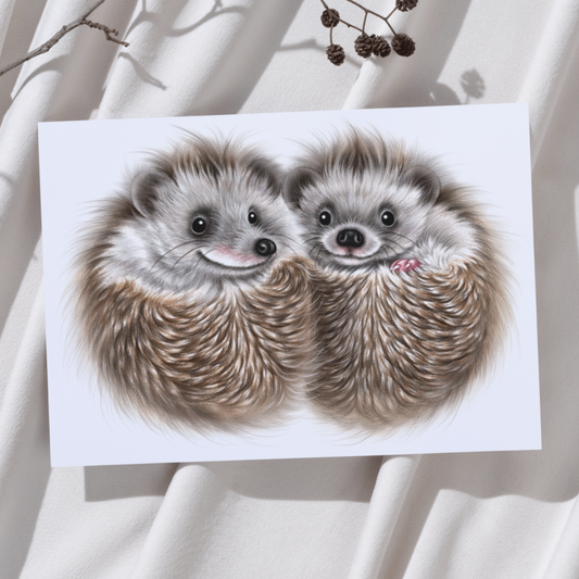Hedgehog Balloons -Art Print