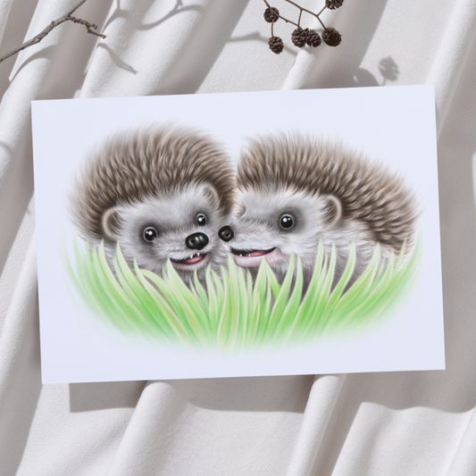 Siilit Ruohikossa -Taideprintti