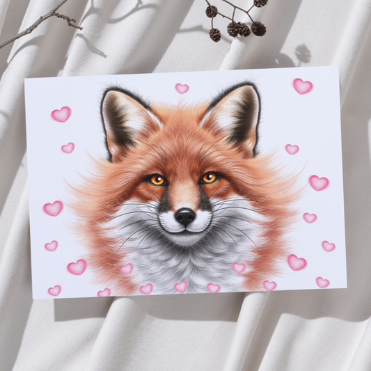 Räv och hjärtan - Konsttryck 2