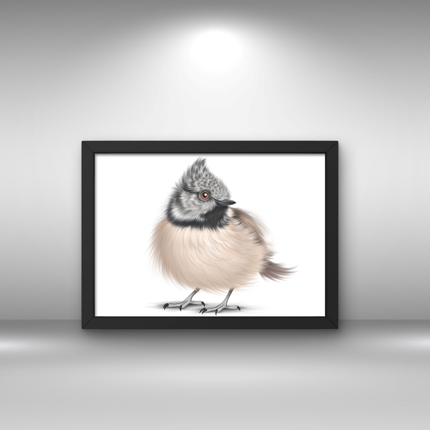 Lintu -Sisustustaulu (Töyhtötiainen) - ArtByAnnaK