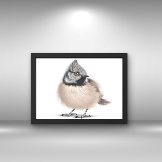 Lintu -Sisustustaulu (Töyhtötiainen) - ArtByAnnaK