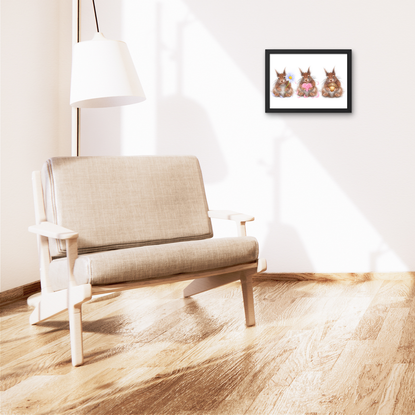 Three Squirrels -Decorative painting