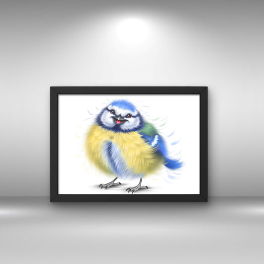 Lintu -Sisustustaulu (Sinitiainen) - ArtByAnnaK