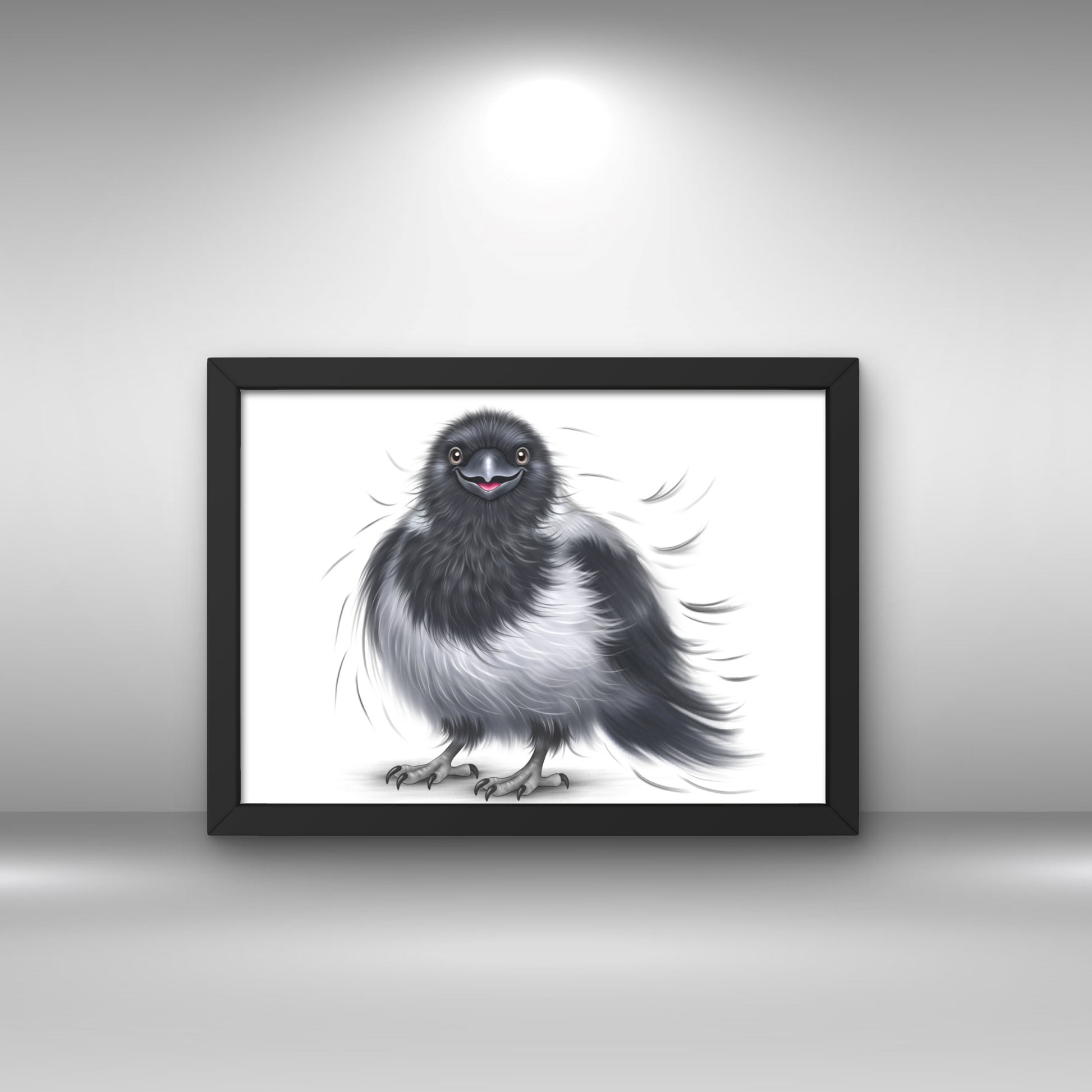 Lintu -Sisustustaulu (Varis) - ArtByAnnaK