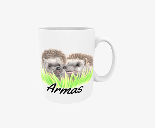 Armar / Igelkottar i gräset - Textmugg
