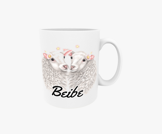 Beibe / Fårpar - Textmugg