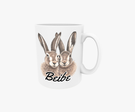 Beibe / Brunt kaninpar - Textmugg
