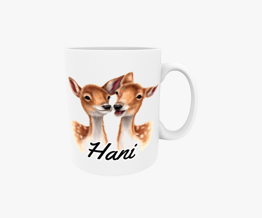 Höna/Hjortpar - Textmugg