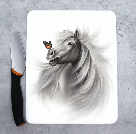 Horse and Butterfly -Cutting Board