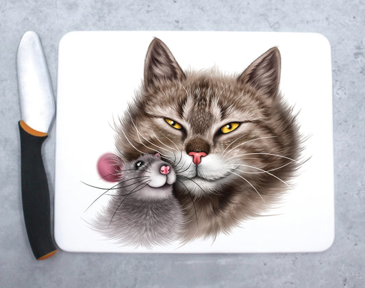 Skärbräda för mus och katt (kattraser, kattunge, vän)