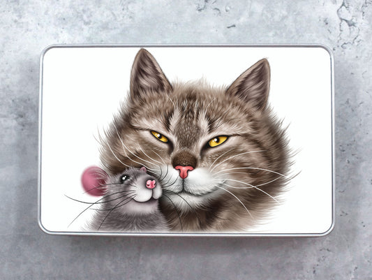 Mouse and Cat Tin Box (Cat Breeds, Kitty, Friend)