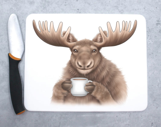 Hirvi ja kahvikuppi -Leikkuulauta - ArtByAnnaK