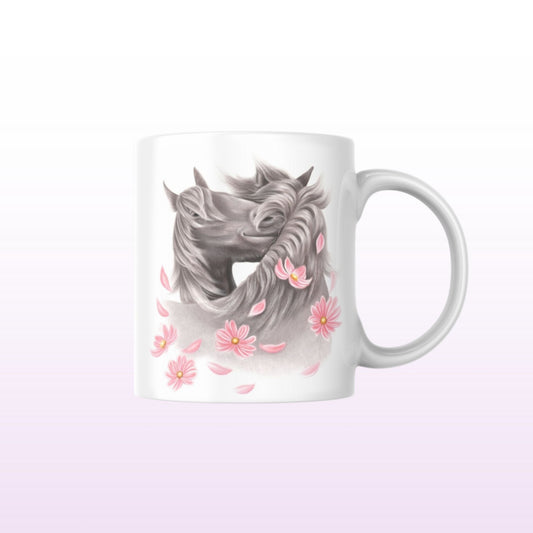 Hevoset ja kukat -Muki (Hevonen) - ArtByAnnaK