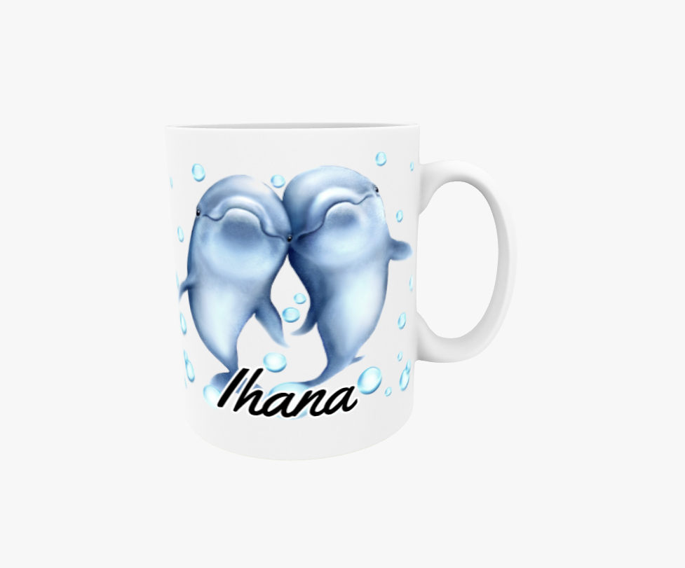 Härligt / Delfinpar - Textmugg