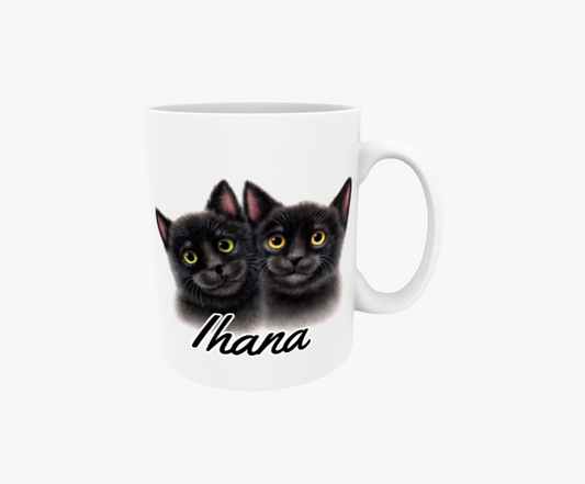 Härligt/Svart Kattpar - Textmugg