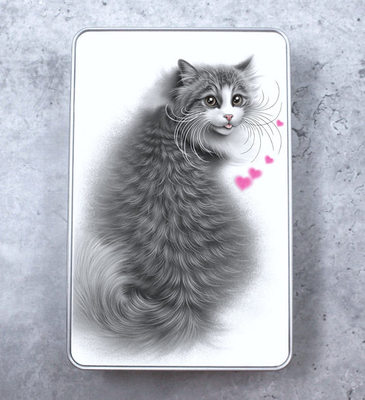 Black and White Cat Sitting Box (Cat Breeds)