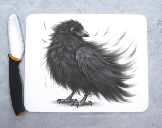Lintu -Leikkuulauta (Korppi) - ArtByAnnaK