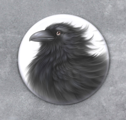 Lintu -Nappi (Korppi) - ArtByAnnaK