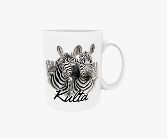 Guld / Zebrapar - Textmugg
