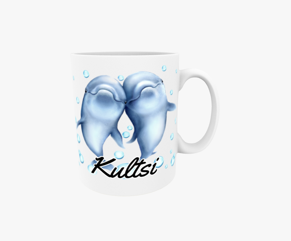 Kultsi / Delfinpar - Textmugg