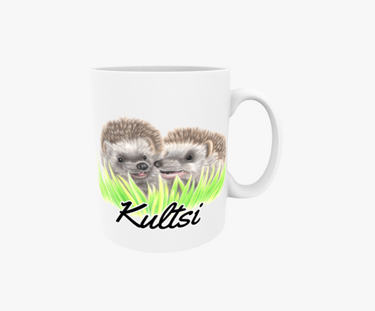 Kultsi / Igelkottar i gräset - Textmugg