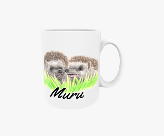 Muru / Igelkottar i gräset - Textmugg