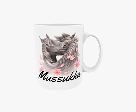 Mussukka / Hevoset ja Kukat -Tekstimuki