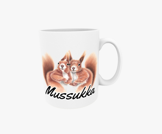 Mussukka / Ekorrepar - Textmugg