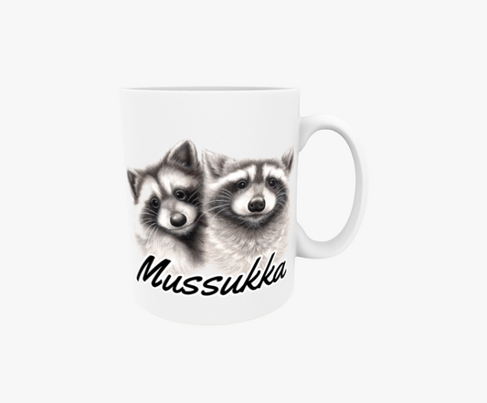 Mussukka / Tvättbjörnspar - Textmugg