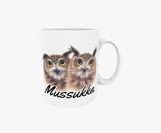 Mussukka / Ugglapar - Textmugg