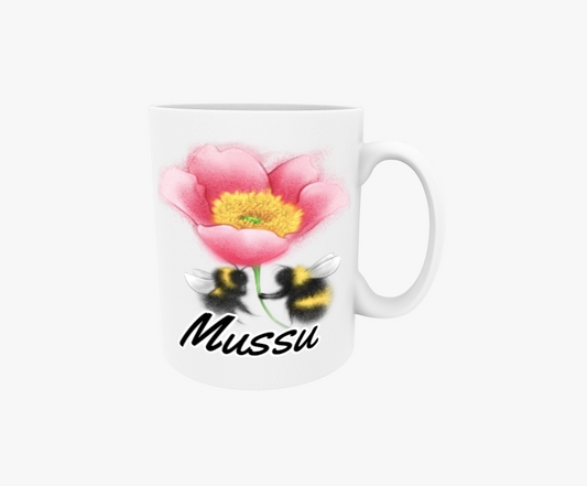 Mussu / Pörriaäiset och Kukkanen -Textmugg