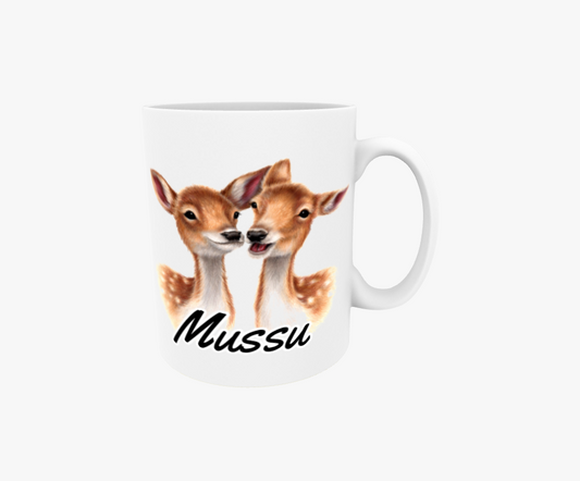 Mussu / Hjortpar - Textmugg