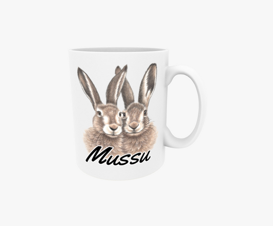 Mussu / Brown Rabbit Couple - Text Mugg