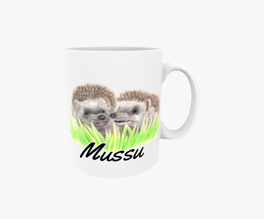 Mussu / Igelkottar i gräset - Textmugg